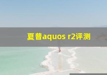 夏普aquos r2评测